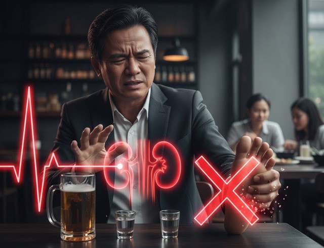 Bỏ thịt nhưng vẫn uống bia khiến bệnh gout nặng hơn